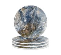 Pagnanno. Chopping Board-Catering Cutting Set-Kitchen Board-Glass Worktop Savers-Sink Chopping Board-Large-Worktop Protectors Heat Resistant-Marble Effect (Design 5, Round Coaster (10cm) - Pack of 4)