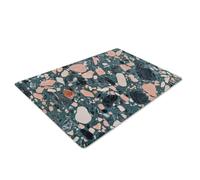 Pagnanno. Chopping Board-Catering Cutting Set-Kitchen Board-Glass Worktop Savers-Sink Chopping Board-Large-Worktop Protectors Heat Resistant-Marble Effect Teal & Pink - Design 18, 40x30cm (Pack of 1)