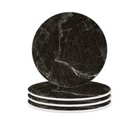 Pagnanno. Chopping Board-Catering Cutting Set-Kitchen Board-Glass Worktop Savers-Sink Chopping Board-Large-Worktop Protectors Heat Resistant-Marble Effect (Design 8, Round Coaster (10cm) - Pack of 4)