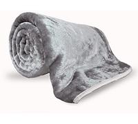 Pagnanno. Faux Fur Mink Throw Cosy Blanket - Travel Size | Super Soft Fluffy Warmth | Solid Bed Throws for Sofas | Double & King Flannel Fleece Blanket (1, Silver Grey, Double (150x200cm))