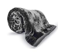 Pagnanno. Faux Fur Mink Throw Cosy Blanket - Travel Size | Super Soft Fluffy Warmth | Solid Bed Throws for Sofas | Double & King Flannel Fleece Blanket (1, Charcoal, Double (150x200cm))