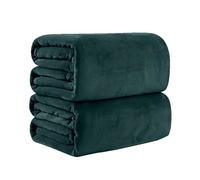 Pagnanno. Flannel Fleece Mink Throw Pack of 2 - Sofa/Bedspread/travel Blankets -Super Soft, light-weighted, Warm, Cosy Large Size - Many colours (Emerald Green, King 200x240cm (2 Pack))