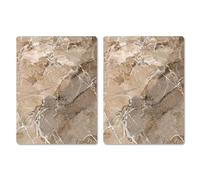 Pagnanno Hob Covers Chopping Board Pack of 2 - Versatile Kitchen Board Glass Worktop Savers - Heat Resistant Sink Boards, Worktop Protectors - Marble Effect Grey (Design 2, 50x40CM)