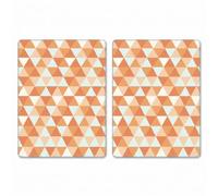 Pagnanno Hob Covers Chopping Board Pack of 2 - Versatile Kitchen Board Glass Worktop Savers - Heat Resistant Sink Boards, Worktop Protectors - Marble Effect Grey (Design 21, 50x40CM)