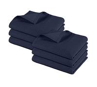 Pagnanno.-Hotel Quality Kitchen Tea Towels & Waffle Weave tea towel|Professional Cotton 45x70cm|Absorbent Fast Drying Dish Towels,Kitchen and Bar Towels (Pack of 6 (45x70cm), Waffle - Navy)