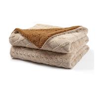 Pagnanno. Pagnanno Sherpa Teddy Fleece Blanket Fluffy Double Layered Bed And Sofa Throw For Families, Couples, Biscuit, Double