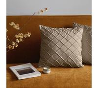 Pagnanno. Set of 4 Soft Velvet Cushion Covers 45x45cm(18x18 Inches) Squares Throw Pillowcases Cushion Covers for Chairs,living room,bedroom with Invisible Zipper (18"x18" (Pack of 4), Taupe)