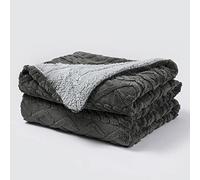 Pagnanno. - Sherpa Teddy Fleece Blanket - Fluffy Double Layered Bed and Sofa Throw - Thick, Warm & Extra Soft - For Families, landlords and Couples (Grey, Double (150x200cm))