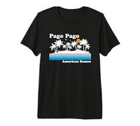 Pago Pago Samoa Vintage 80s Tropical Vacation Sunset Premium T-Shirt