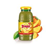 Pago - Peach - Natural Fruit Juice Drink, Vegan Friendly and Gluten Free, 200ml (Pack of 12 Bottles)