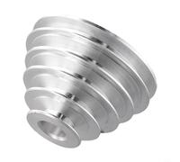 Pagoda Aluminum Pulley Wheel for Benchtop Drill Press Z4116 - 4-Step/5-Step V-Belt Transmission Wheel, M8 Bore, Silver (14mm/18mm/21mm or(18mm)