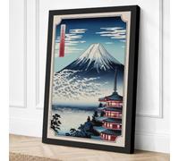 Pagoda and Sacred Mountain Canvas Wall Art Print 18x12 Inch | Ready to Hang, Gallery Wrapped, Fade-Resistant Inks, Securely Packaged, UK Made