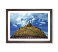 Pagoda Burma Vol.2 Framed Print | A2 Walnut Framed Wall Art | Ready to Hang | Modern Nature Picture | Living Room Bedroom Lounge Office