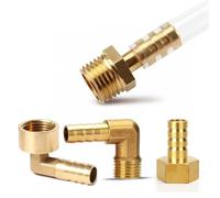 Pagoda Connector 6 8 10 12 14mm Hose Barb Connector Tail Thread 1/8 1/4 3/8 1/2 Thread Brass Water Pipe Fittings 1Pcs(10MM_1/2")