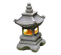 Pagoda Garden Statue Garden Lamp Solar Power Pagoda Lantern Tower Decorative Ornaments Garden Courtyard Resin Artifact Solar Lamp/333
