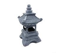 Pagoda Garden Statues, 17.5 x 11 x 11 cm to 34 x 17 x 17 cm Solar Resin Statue Lamp Outdoor Decor with LED Light Weather-Resistant for Zen Garden, Courtyard(B)