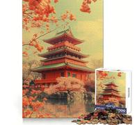 Pagoda in Bloom 1000 Piece Jigsaw Puzzles for Teenagers Jigsaw Logic Ability Toy Soft Relax Accurate Cut Cherished Gift (38x26cm)