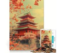 Pagoda in Bloom 1000 Piece Jigsaw Puzzles for Teenagers Jigsaw Logic Ability Toy Soft Relax Accurate Cut Cherished Gift (38x26cm)