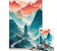 Pagoda Japan Landscape 1000 Piece Jigsaw Puzzles for Teenagers Jigsaw Logic Ability Toy Soft Relax Accurate Cut Cherished Gift (38x52cm)