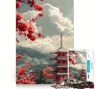 Pagoda Japan Landscape 1000 Piece Jigsaw Puzzles for Teenagers Jigsaw Logic Ability Toy Soft Relax Accurate Cut Cherished Gift (38x26cm)