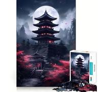 Pagoda Japan Landscape for Adults 1000 Piece Puzzle Mind Challenge Toy Calm Escape Quality Cut Art Collection Piece (38x52cm)