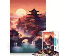 Pagoda Japan Landscape for Adults 1000 Piece Puzzle Mind Challenge Toy Calm Escape Quality Cut Art Collection Piece (50x75cm)