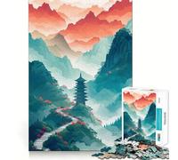 Pagoda Japan Landscape Jigsaw Puzzles 1000 Piece for Teenagers Clear Logic Toy Light Relax Perfect Cut Heartfelt Gift (50x75cm)