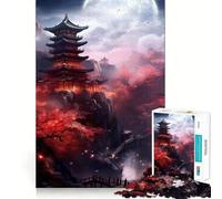Pagoda Japan Landscape Jigsaw Puzzles 1000 Pieces for Teenagers Recall Boost Serene Time Smooth Cut Elegant Gift (50x75cm)