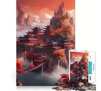 Pagoda Japan Landscape Jigsaw Puzzles for Adults 1000 Piece Mind Puzzle Slow Enjoy Image Assembly Perfect Present (38x26cm)
