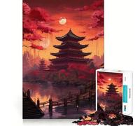 Pagoda Japan Landscape Jigsaw Puzzles for Adults1000 Pieces Recall Upgrade Peaceful Time Tight Cut Santa Wish List (38x52cm)