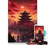 Pagoda Japan Landscape Jigsaw Puzzles1000 Pieces Mind Skill Toy Soothing Play Precision Cut Art Collection Piece (38x26cm)