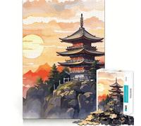 Pagoda On Top Of The Rock Jigsaw Puzzle 1000 Piece for Adults Logic Boost Toy Together Fun Premium Edge Stylish Gift (38x52cm)