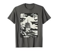 Pagoda Peace - Zen Japanese Temple Japan Art T-Shirt, Men, Asphalt Grey, Small