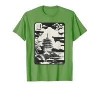 Pagoda Peace - Zen Japanese Temple Japan Art T-Shirt, Men, Grass Green, XX-Large