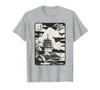 Pagoda Peace - Zen Japanese Temple Japan Art T-Shirt, Men, Heather Grey, Medium