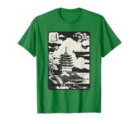 Pagoda Peace - Zen Japanese Temple Japan Art T-Shirt, Men, Kelly Green, Small