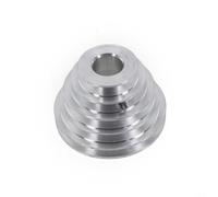 Pagoda Pulley Wheel for A Type V Shaped Belt, 5 Step Speed Aluminum Transmission Wheel 14mm 22mm for Benchtop Drill Press, Silver V Belt Pulley for Motor Drive(22mm)