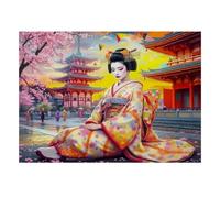 Pagoda Sakura Kimono 1000pcs Mini Puzzle For Family Challenging