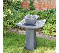 Primrose Chatsworth Solar Powered Fountain Tiered Bird Bath 70cm