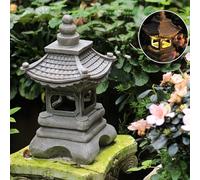 Pagoda Solar Garden Ornaments Outdoor Garden DecorationsTachi-Gata Lantern Japanese Decor Solar Zen Asian Lantern Pagoda Light Solar Garden lamp Statue Figurines