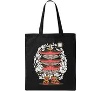 Pagoda Tower Japanese Architecture Japan Hip Hop Style Natural Ecological Cotton Tote Bag Black