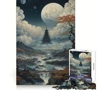 Pagoda Under The Full Moon 1000 Piece Jigsaw Puzzles for Adults Jigsaw Smart Game Together Fun Image Assembly Seasonal Gift (38x52cm)