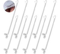 PAGOW 10 Pcs Latch Hook, Serging Crochet Hook Sewing Needles, Metal Snag Repair Tool for DIY Knitting Weaving Revamping Darning Threading Jewelry Making (4mm)