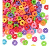 PAGOW 100 Pcs Mini Plastic Acrylic Wavy Beads, Bulk Colorful Opaque Flower Spacers for Jewelry Making DIY Bracelets Necklace Earrings Keychains Crafts Supplies Women Adults