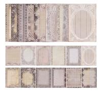 PAGOW 2 Pcs Lace Edged Vintage Scrapbook Paper, Background Decorative Paper Ephemera for DIY Cards Letter Writing Patterned Cardstock