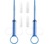 PAGOW 2 Pcs Pet Medicine Feeder, Upgraded Silicone Syringe Cat Dog Puppy Pill Dispenser Suit with Soft Tips, Pet Cat Dog Puppy Pill Tablet Versus Control Rods