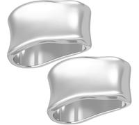 PAGOW 2 Pcs Silk Scarf Ring for Women, Silver Minimalist Geometric Scarf Clip, Elegant Metal Shawl Scarves Slide Buckle Wrap Brooches Decorative Accessories for Silk Scarves Clothing