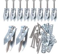 PAGOW 20 Pcs Self-Drilling Anchors,Anchors and Screws for Heavy Duty, Metal Screw Anchors Kit, No Drill and Holes in Wall (10 Pcs Steel Anchors 0.47"x1.18" + 10 Pcs Zinc Screws 0.31"x1.38")