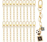 PAGOW 20pcs Keychain Making Kit, Alloy Key Chain Clips with Swivel Snap Hook Key Ring, Gold Purse Chain Bag Charm Extender Chains for DIY Crafts Handbag Jewelry Making