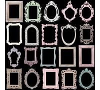 PAGOW 20pcs Vintage Frame Scrapbook Decoration, 20 Styles Relievo Paper Frames, Decorative Photo Frame Paper Craft Supplies for Scrapbooking, Journaling, Card Making, Albums